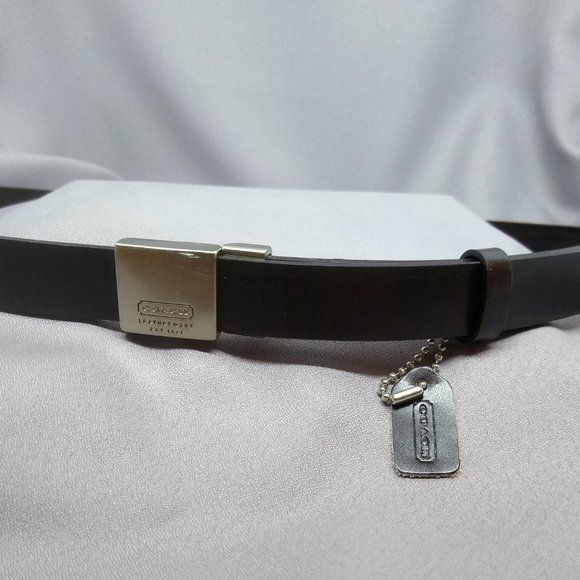 Genuine Leather Black Coach Belt - Unique Style, Vintage (90s) - 19"to 32" - Picture 7 of 7